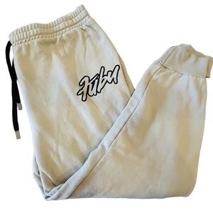 FUBU gray Joggers with Black Logo men XL Y2K